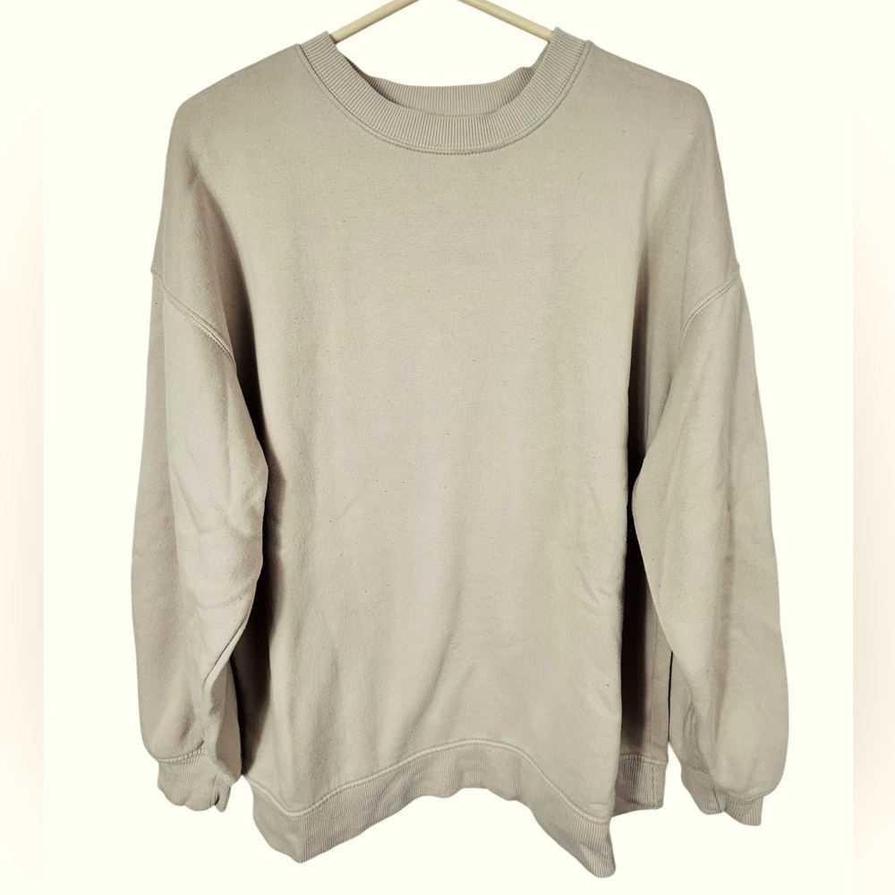 Zara crewneck sweatshirt, S, biege, Oversized baggy Comfy Cozy Cottagecore - Picture 1 of 5